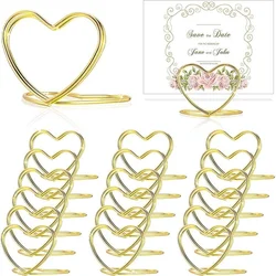 30Pcs Metal Memo Holder Heart Triangle Table Place card Holder Photo Clip Card Stand Wedding Banquet Message Holder