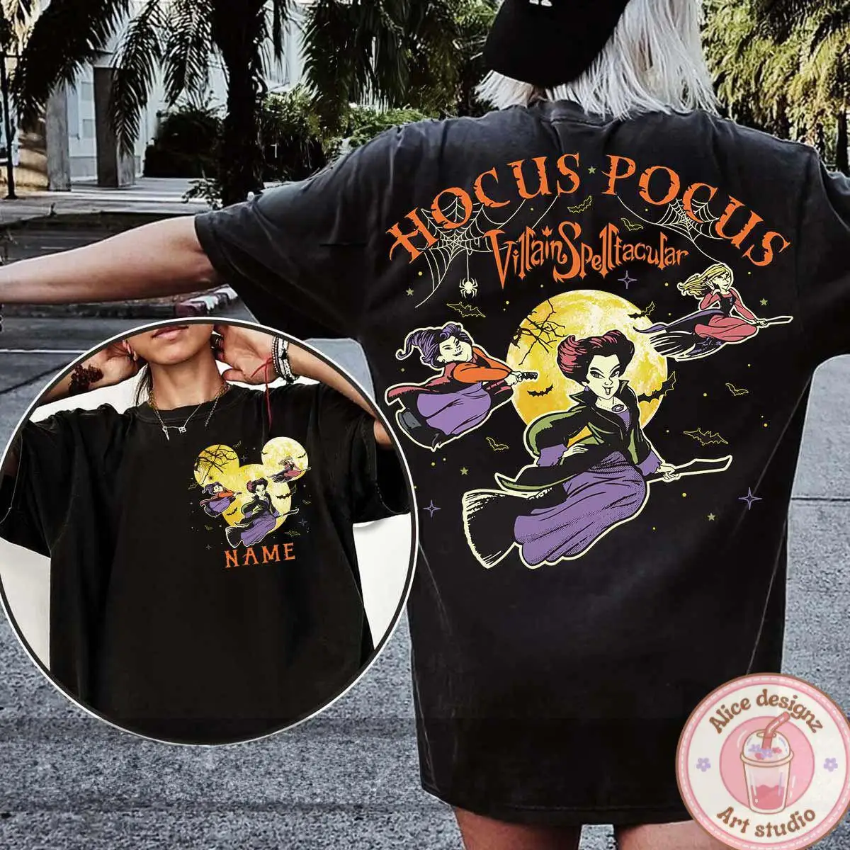 تي شيرت مخصص لعائلة الهالوين "الساحرة المجنونة" أزياء ديزني ساندرسون الأخوات