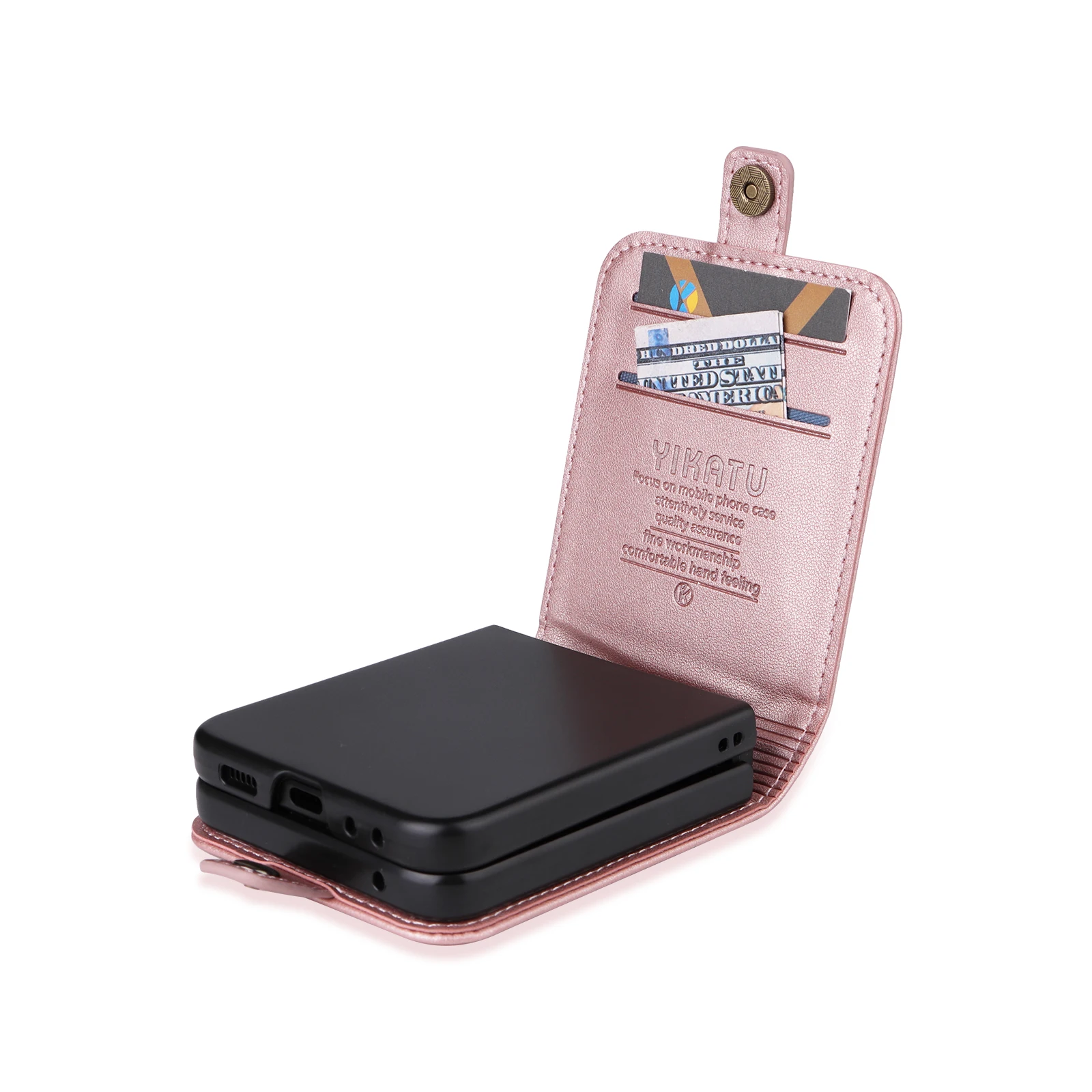 حافظة لهاتف سامسونج جالاكسي Z فولد 3 4 5 فليب 3 4 5 6 حافظة هاتف مغناطيسية فاخرة بإبزيم جانبي لتخزين البطاقات والمال