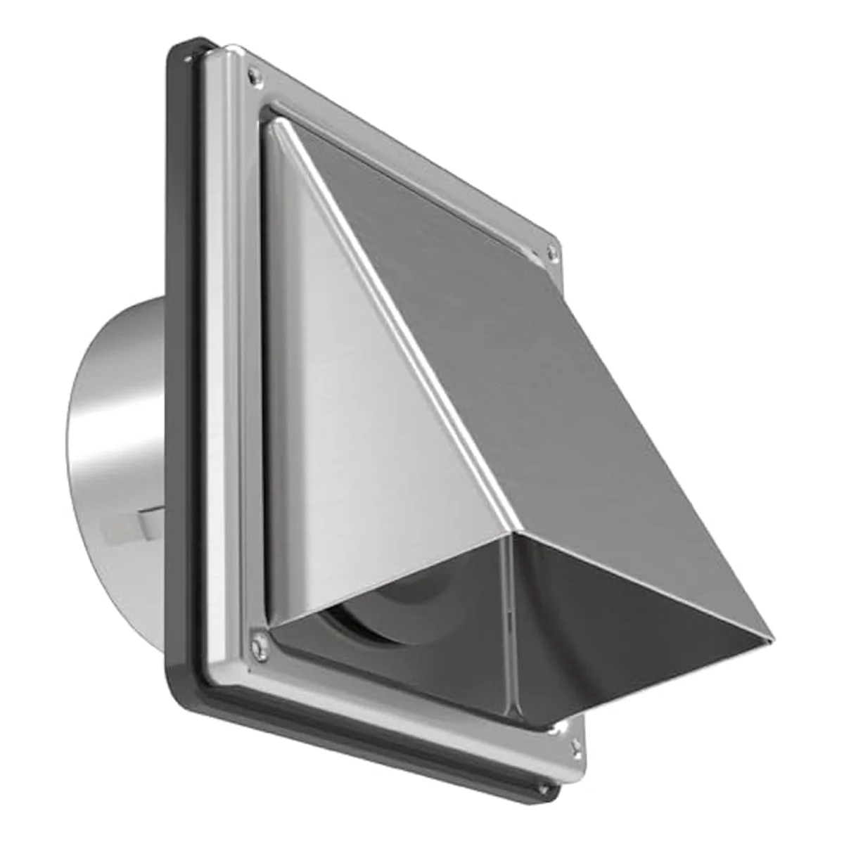 4In Dryer Vent Cover Outdoor Wall with Cushioned Non Return Flap,External Extractor Wall Vent,Stainless Steel Vent Cover