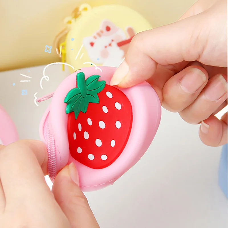 New Women Silicone Coin Purse Cartoon Animal Round Shape Coin Wallet Headset Bag Purse Wallet Pouch Bag Kids Gift Keychain