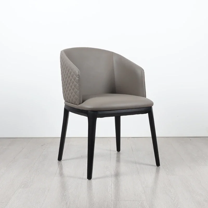 Nordic solid wood dining chair, hotel restaurant engineering matching, soft bag armchair, negotiation reception book chair 5