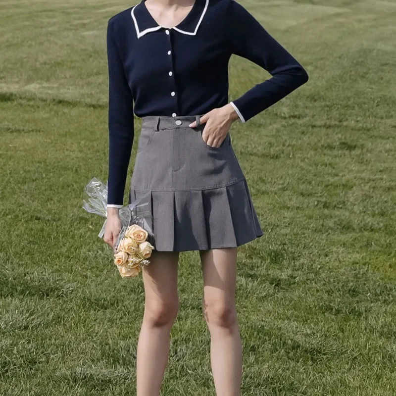 

Skirts Women All-match Casual Solid Pleated Chic Classic Prevalent Harajuku Preppy Style JK Streetwear Trendy Mini Summer Sweet