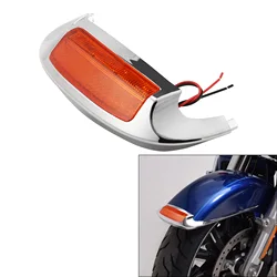 Front LED Fender Tip Light For Harley Street Electra Road Tri Glide Ultra Limited FLHTK FLTRU FLHTCU
