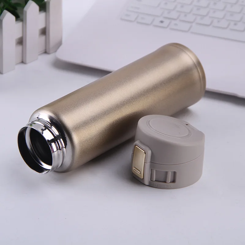 New stainless steel bounce cover thermos cup outdoor portable car gift water cup fashion business straight cup