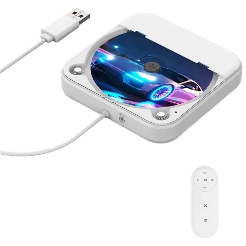 

B50B-External CD Player For Car, Portable Car CD Players With AUX Cable & Remote Control For Vehicle, Laptop, TV, Computer B
