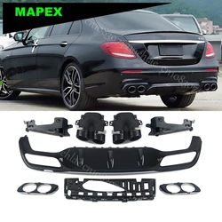 Gloss Black Rear Bumper Diffuser Lip For Mercedes Benz W213 2016-2020 AMG Type