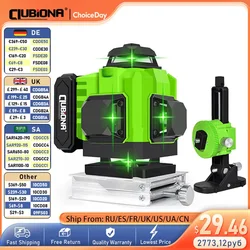 Clubiona 4D 16 lines green light level laser level projection line meter 360 self-leveling and magnetic bracket