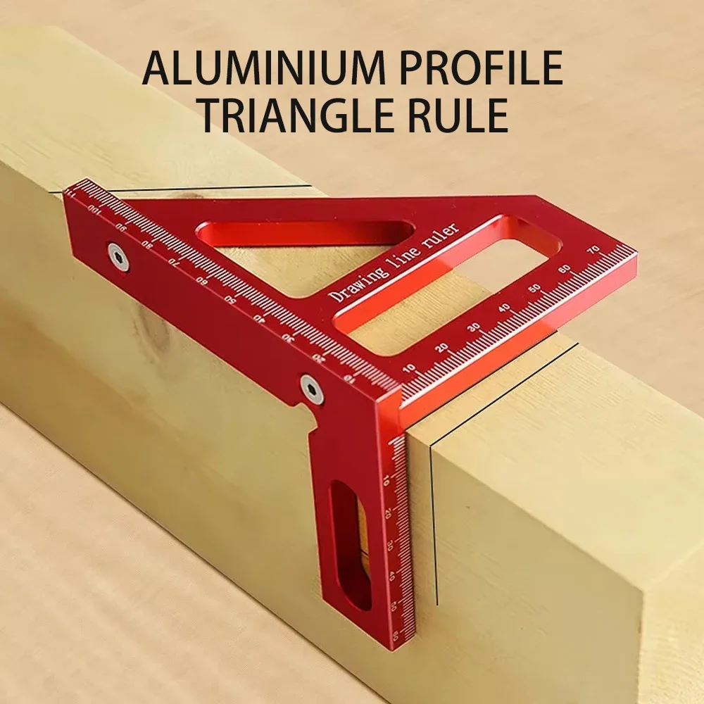 Aluminum Alloy Woodworking Square Protractor Miter Triangle Ruler High Precision Layout Measuring Tool for Engineer Carpenter