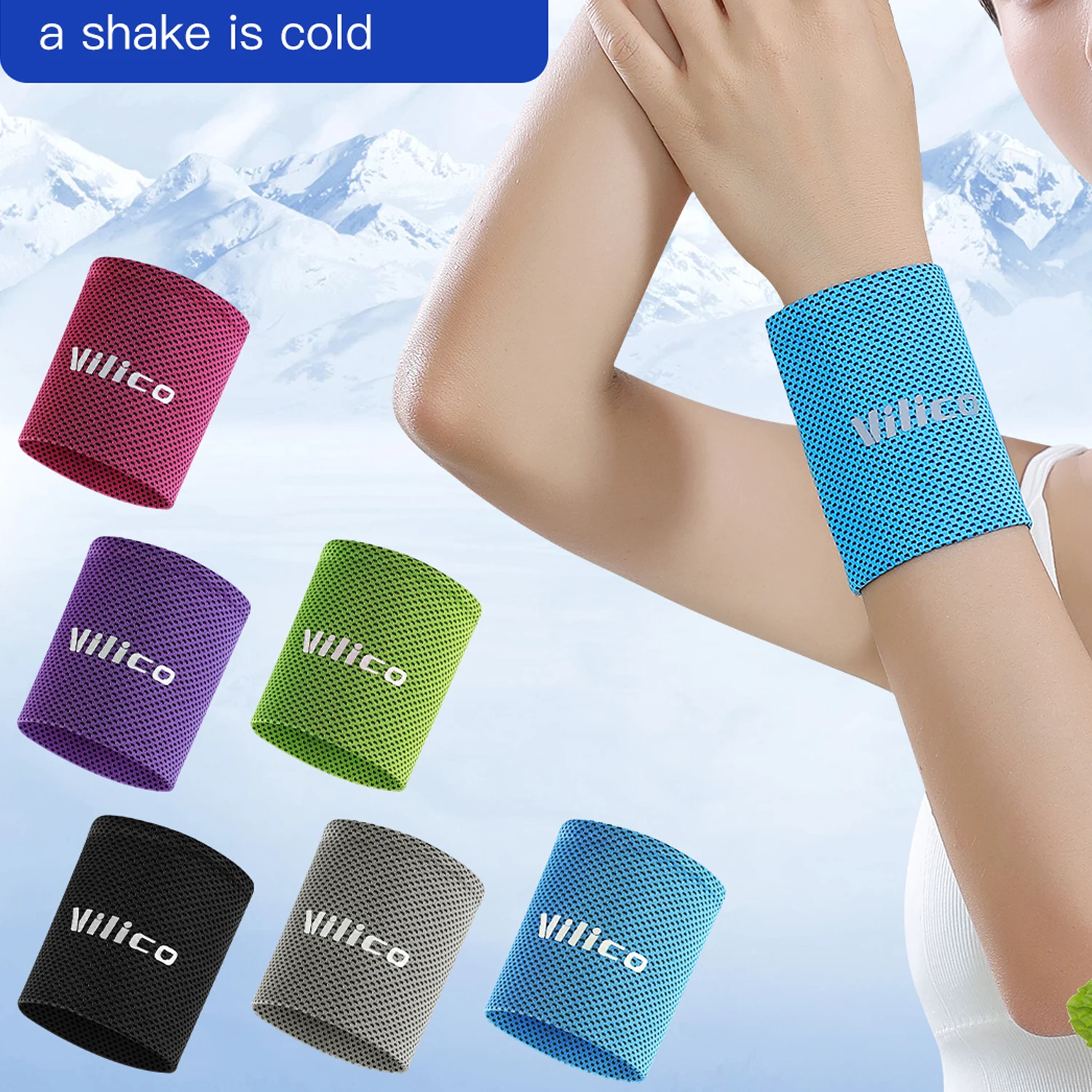 1 PC Summer Ice Cooling Wrist Sweatband Tennis Sport Wristband Volleyball Gym Wrist Brace Support Sweat Band Towel Wrist Protect