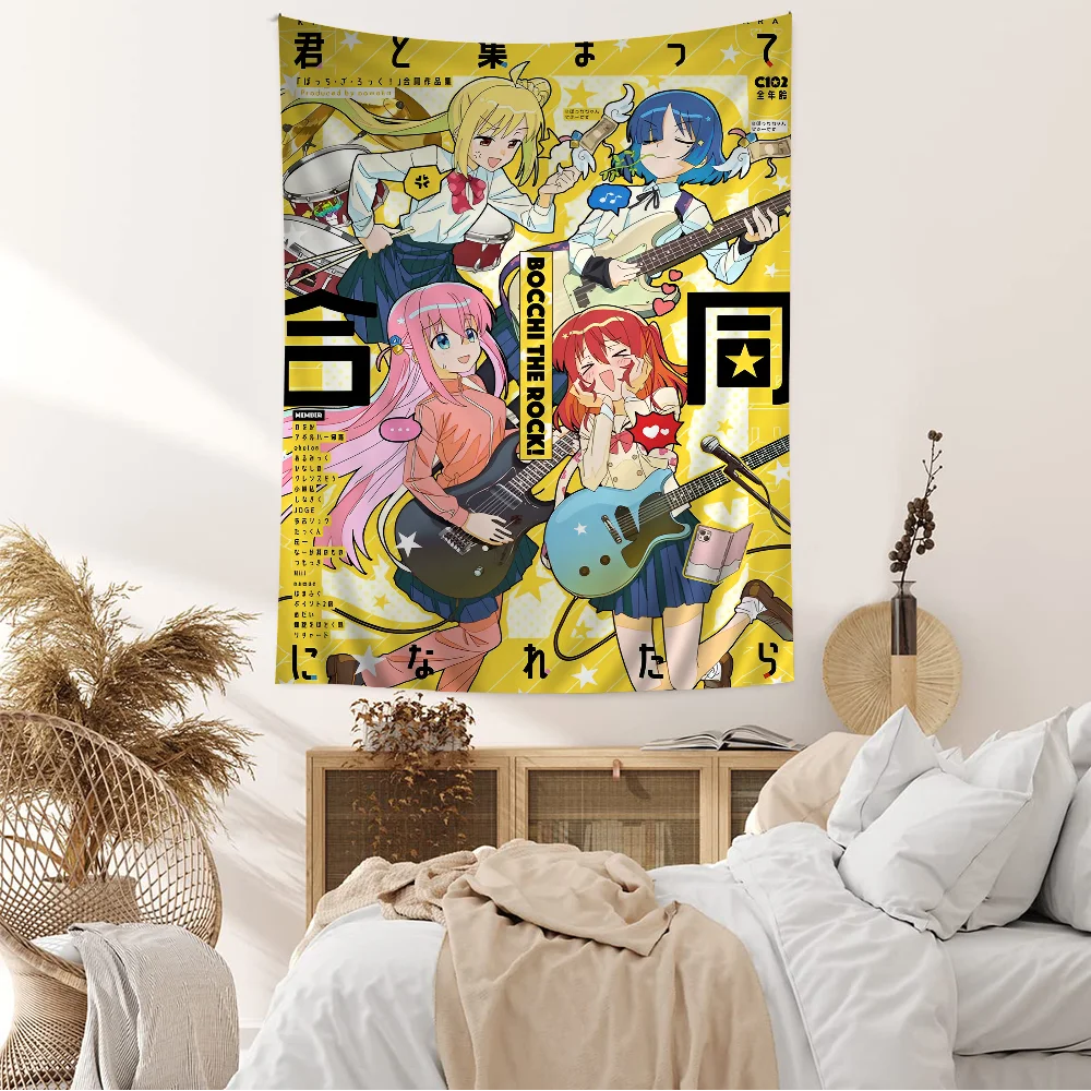 Anime Singer B-Bocchi The Rock Printed Large Wall Tapestry Art Science Fiction Room Home Decor Decor Blanket