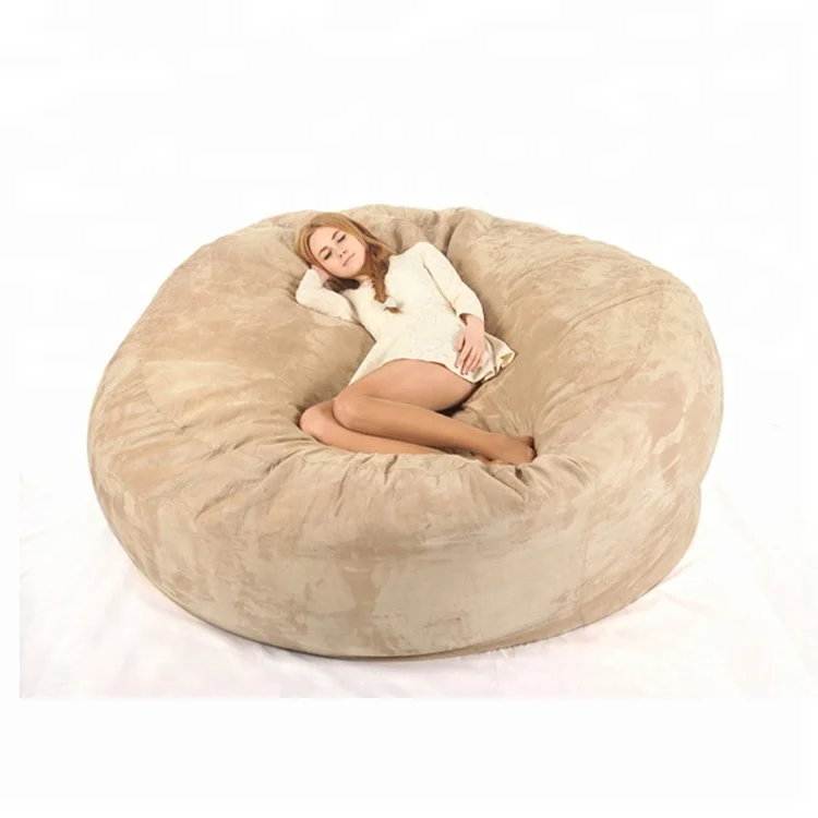 

suede 7 foot giant foam bean bag lazy sofa factory dropshipping