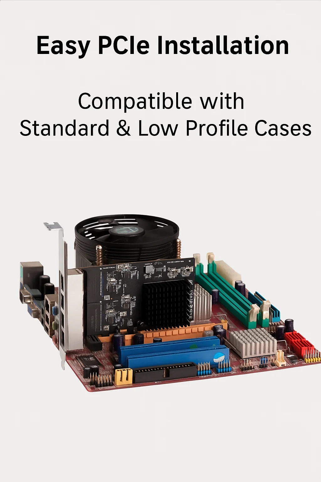 Quad Port Gigabit Network Card PCIe 4 RJ45 Rtl 8111H Low Profile Bracket NIC 1000Mbps RJ45 Adapter for Desktop Server PC LAN