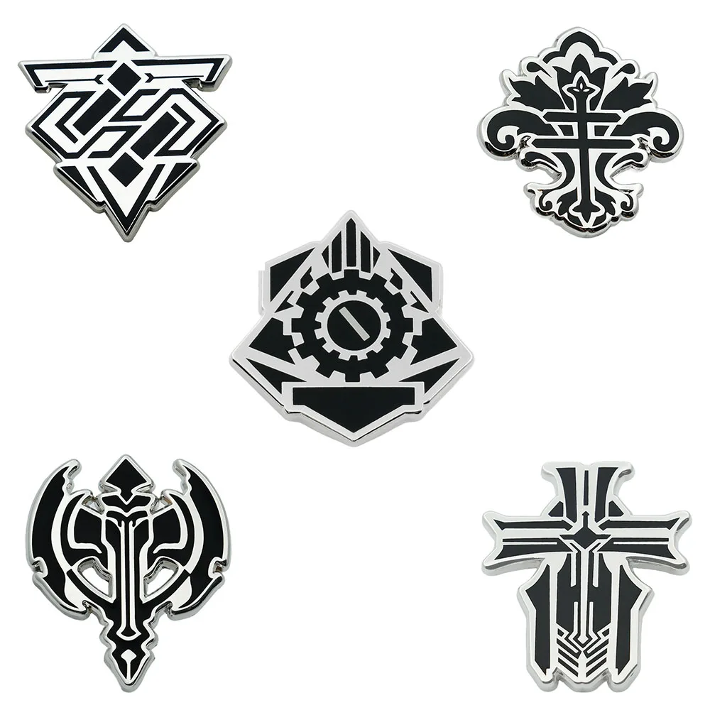 Azur Lane Brooch Game Faction Logo Badge Anime Game Periphery Enamel Pin Creative Cartoon Black White Collar Ornament Fans Gift
