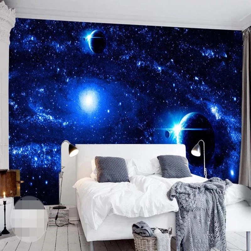 Customized Universe Starry Galaxy Planet Mural Bedroom Modern Living room sofa TV background wall restaurant study Hotel photo