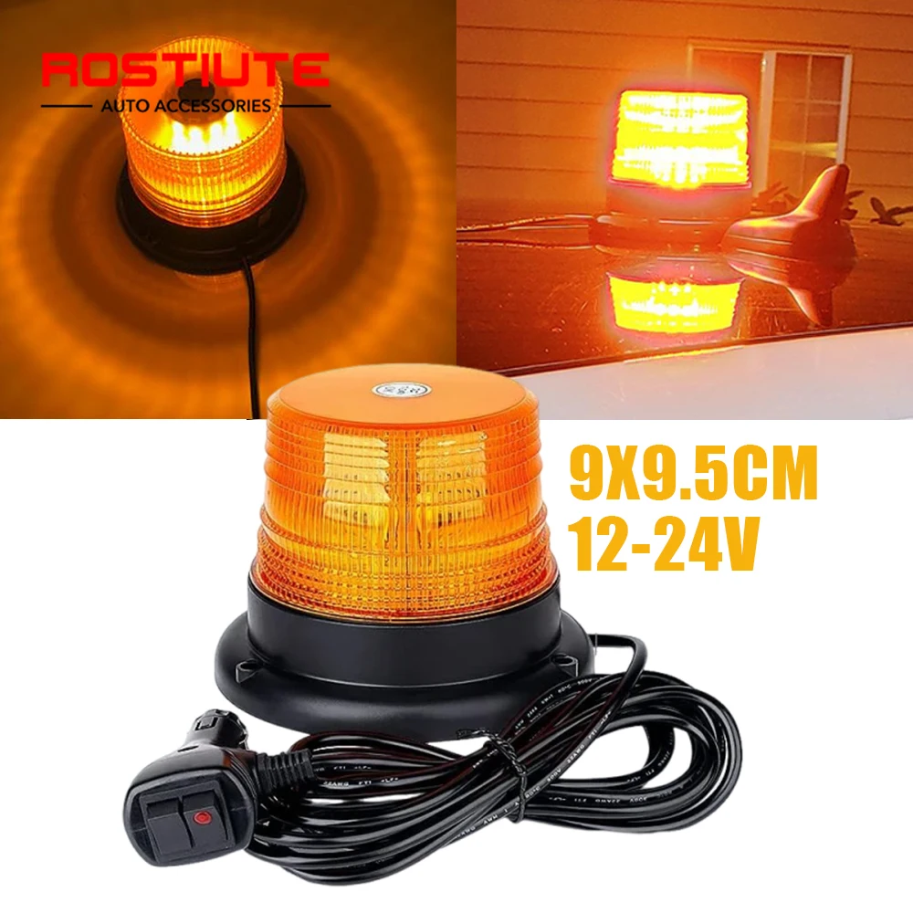 

Светодиодный стробоскоп 40 светодиодных предупредительных мигающих маяков с магнитным янтарным аварийным освещением для автомобиля, вилочного погрузчика, грузовика, трактора 12 В-24 В