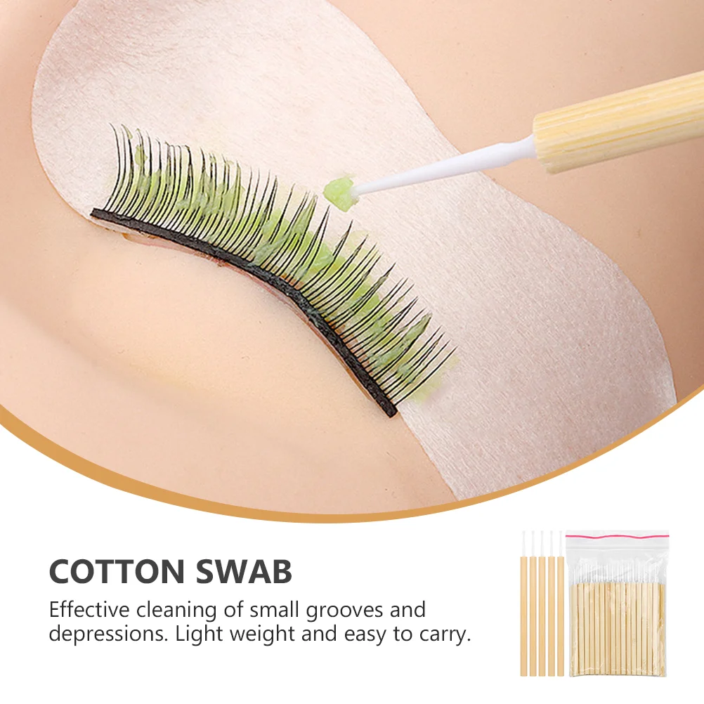 Bamboo Eyebrow Brush Swab Sticks Eyelash Grafting Cleaning Makeup Cotton Swabs Tool Cosmetics Girl Beauty Rods