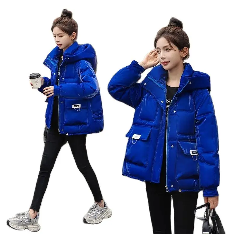 

New Waterproof Washable Hooded Down Winter 2023 Cotton-Padded Jacket Women's Thickened Cold-Proof Fashion Zipper Loose Coat