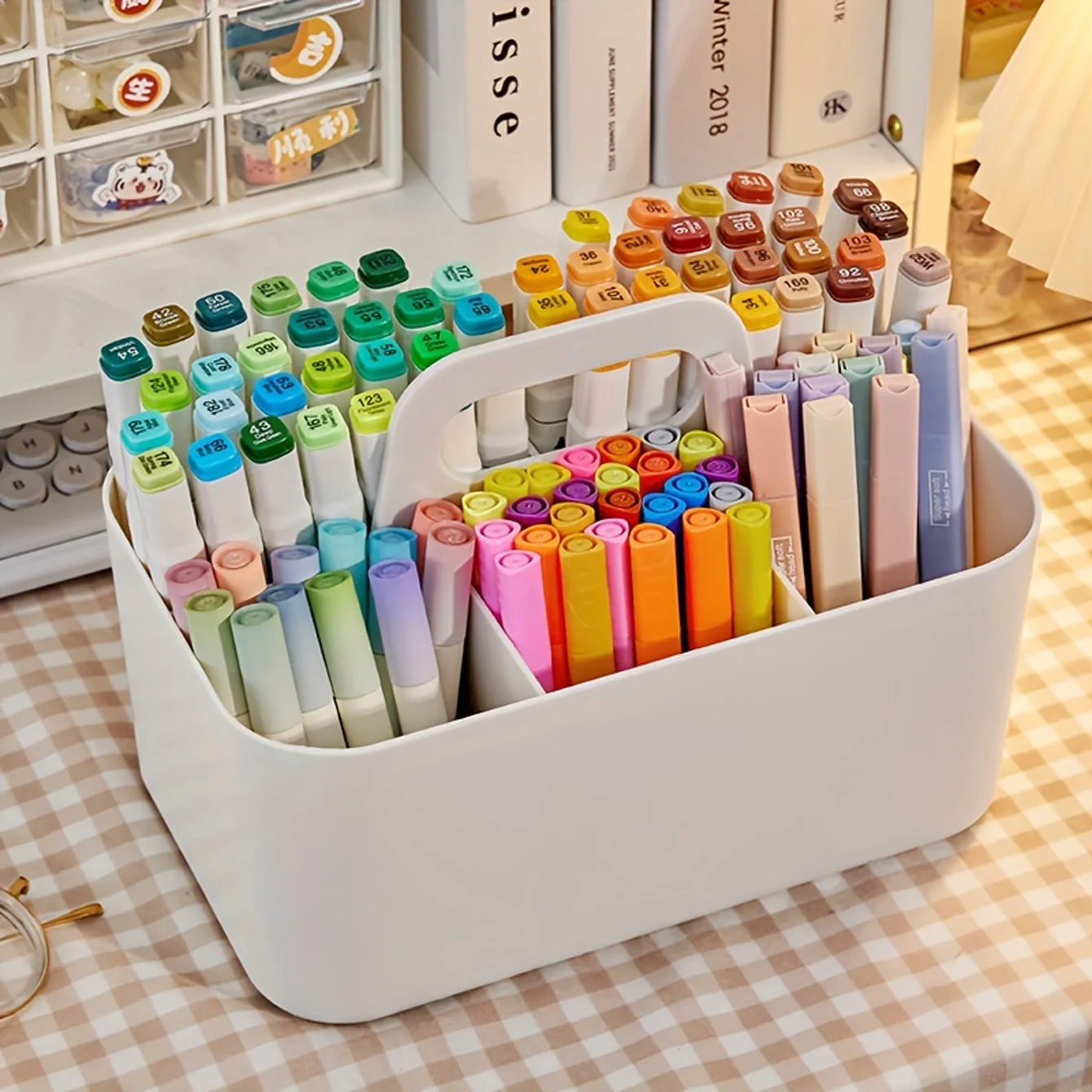 1 Piece High-Quality, Thick, Portable, Multifunctional Desktop Storage Box, Makeup Brush Divider Storage, Pencil/Watercolor Pen/Marker Pen Storage