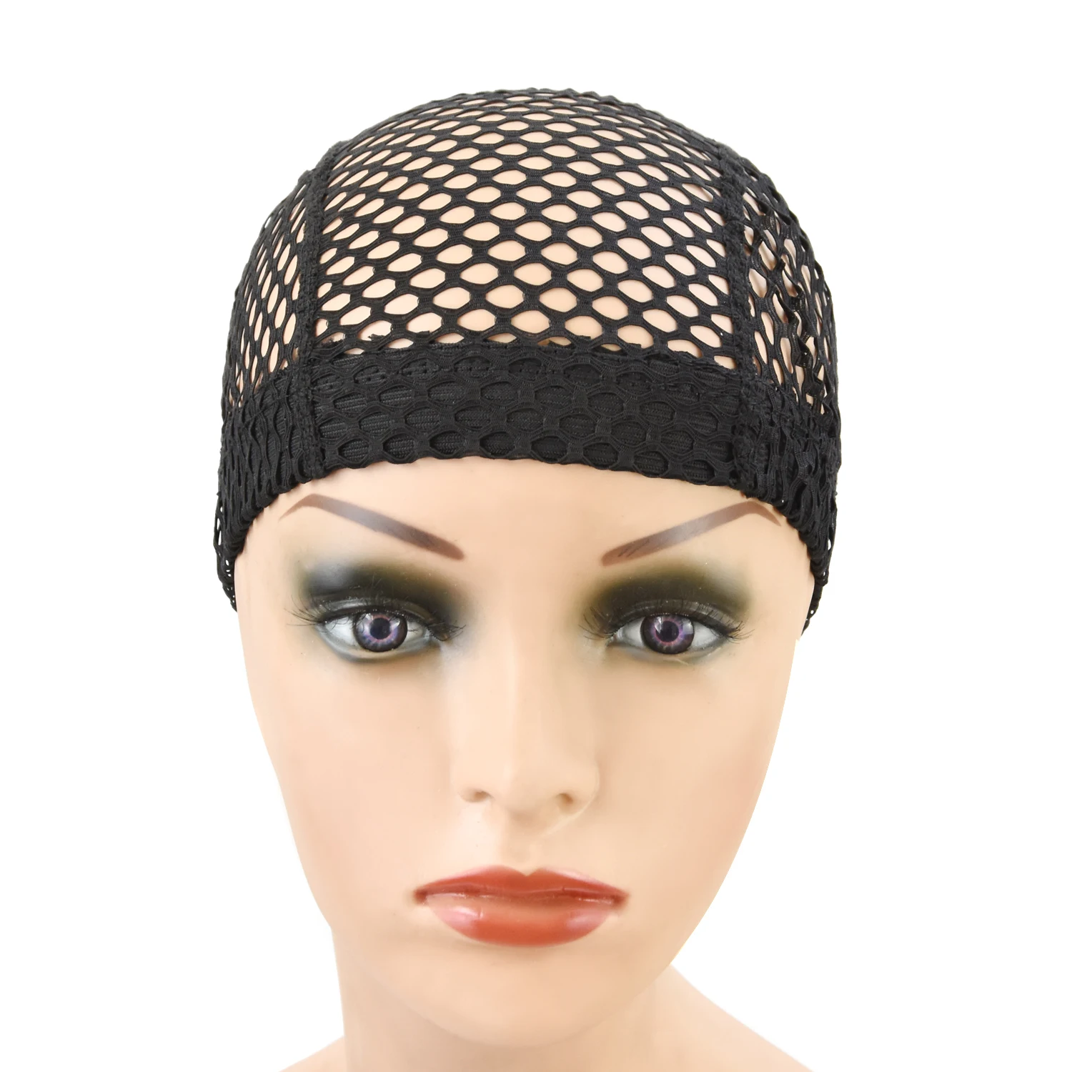 

1pc Mesh Wig Cap Big Hole Dome Cap With Elastic Band Breathable Weaving Wig Caps For Making Wigs Hair Net
