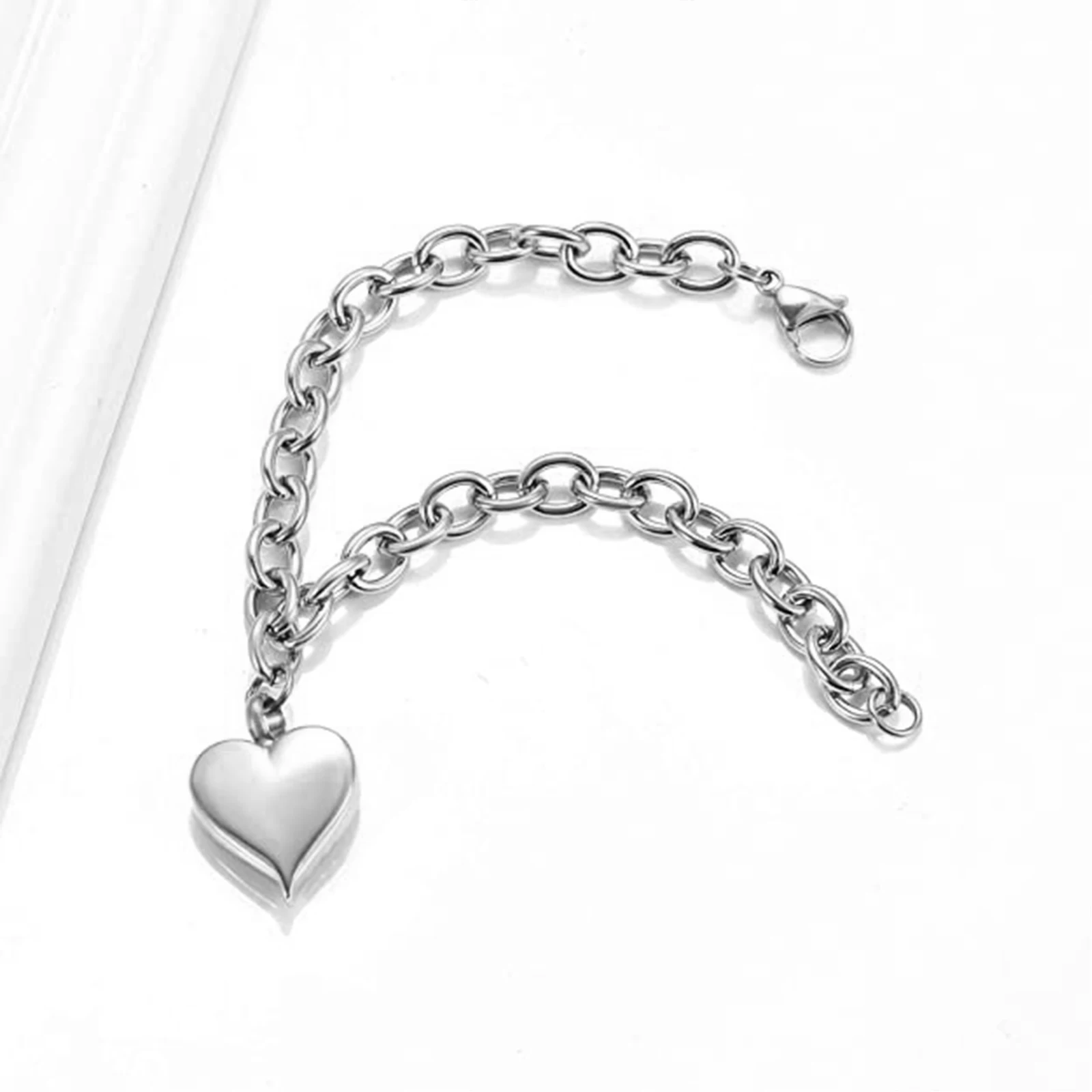 Urn Bracelet for Ashes Stainless Steel Cremation Bracelet with Heart Charm Ashes Holder Memorial Jewelry Urn Bangle for Ashes