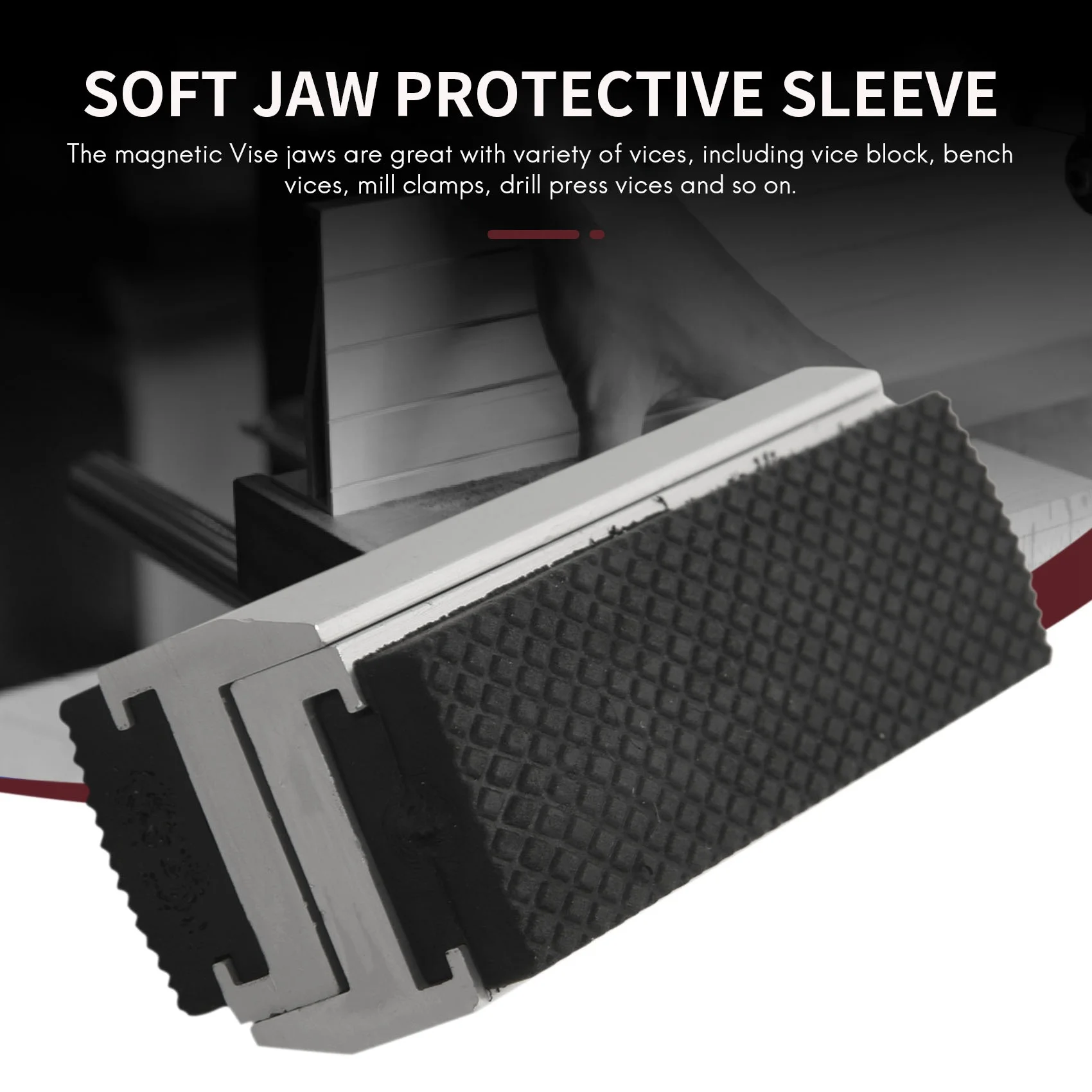 A11I 4 Inch Vise Universal Soft Vice Pads Covers, Multi-Purpose Protector For Any Metal Vice,2 Pcs,Silver