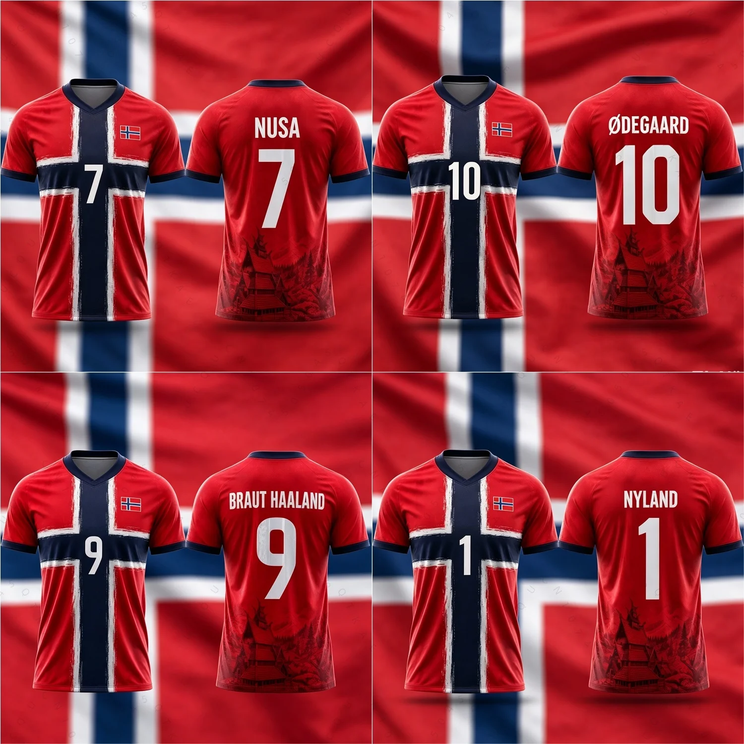 2026 Neues Norwegisches Nationalmannschaft Fußballtrikot 3D-Druck Sommer-Sport-T-Shirt für Herren Kinderbekleidung Damen Strand-T-Shirts