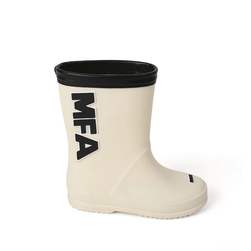 2023 New Children Fashion Rain Boots Kids Waterproof Rainboots Boys Girls Mid-calf Wellies Shoe CR30s Non-slip