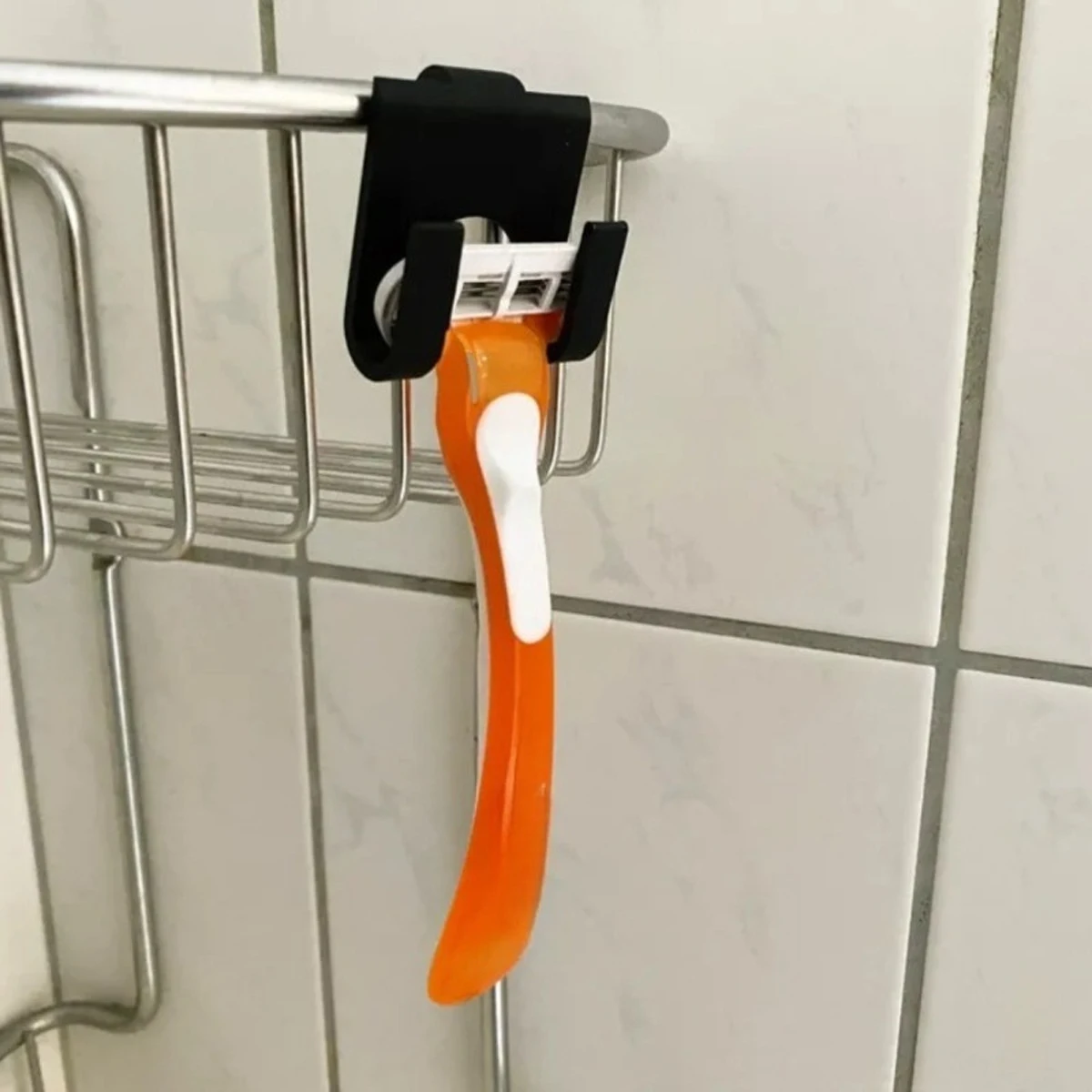 Suporte para Lâminas de Barbeador Sem Perfuração, À Prova de Umidade, Adequado para Banheiro e Áreas de Chuveiro, Compatível com Lâminas Manuais e Elétricas