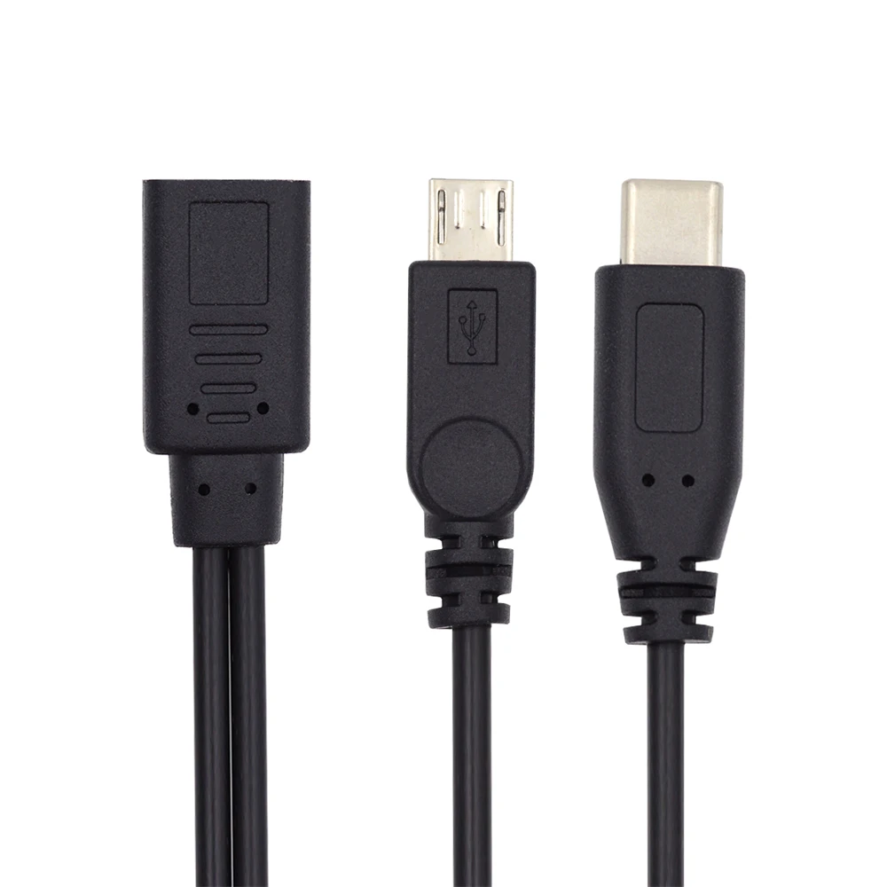 Cablecc-Mini USB 2,0 hembra, 1 en 2, 5V de CC a Dual, 5 pines, divisor macho, Cable de carga de extensión