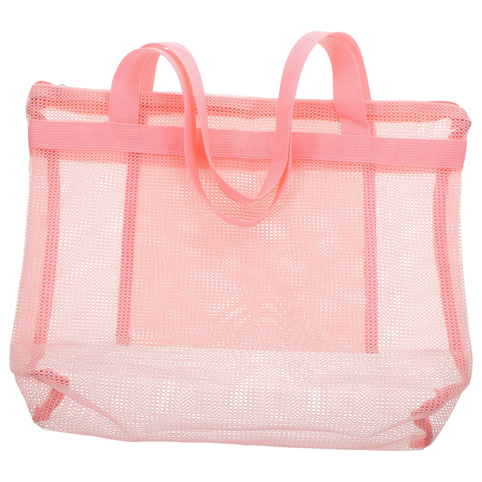 Zipper Large Mesh Beach Bag Portable Tote Bag with Handle for Women Swimming Travel Outdoor Storage Mesh Beach Bag,