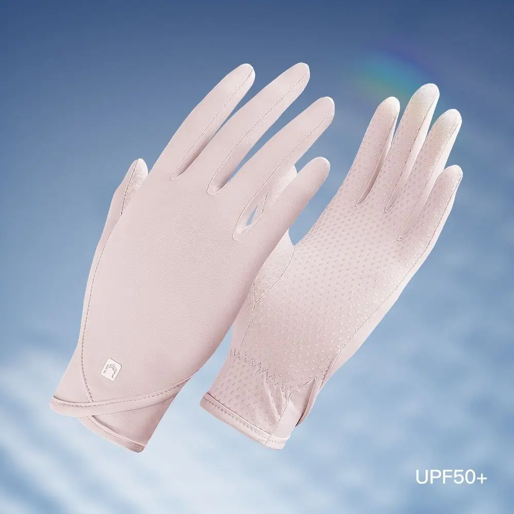 

Thin Sunscreen Gloves Fashion Ice Silk Cool Feel Summer Spring Gloves Short Style Anti-UV Mittens Female