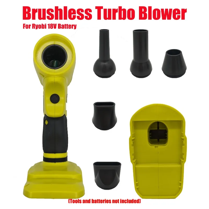 

Power Tool Accessories Brushless Turbo Blower Violent Air Gun Handheld Fan Snow Leaf Blower Cleaning Tools for Ryobi 18V Battery