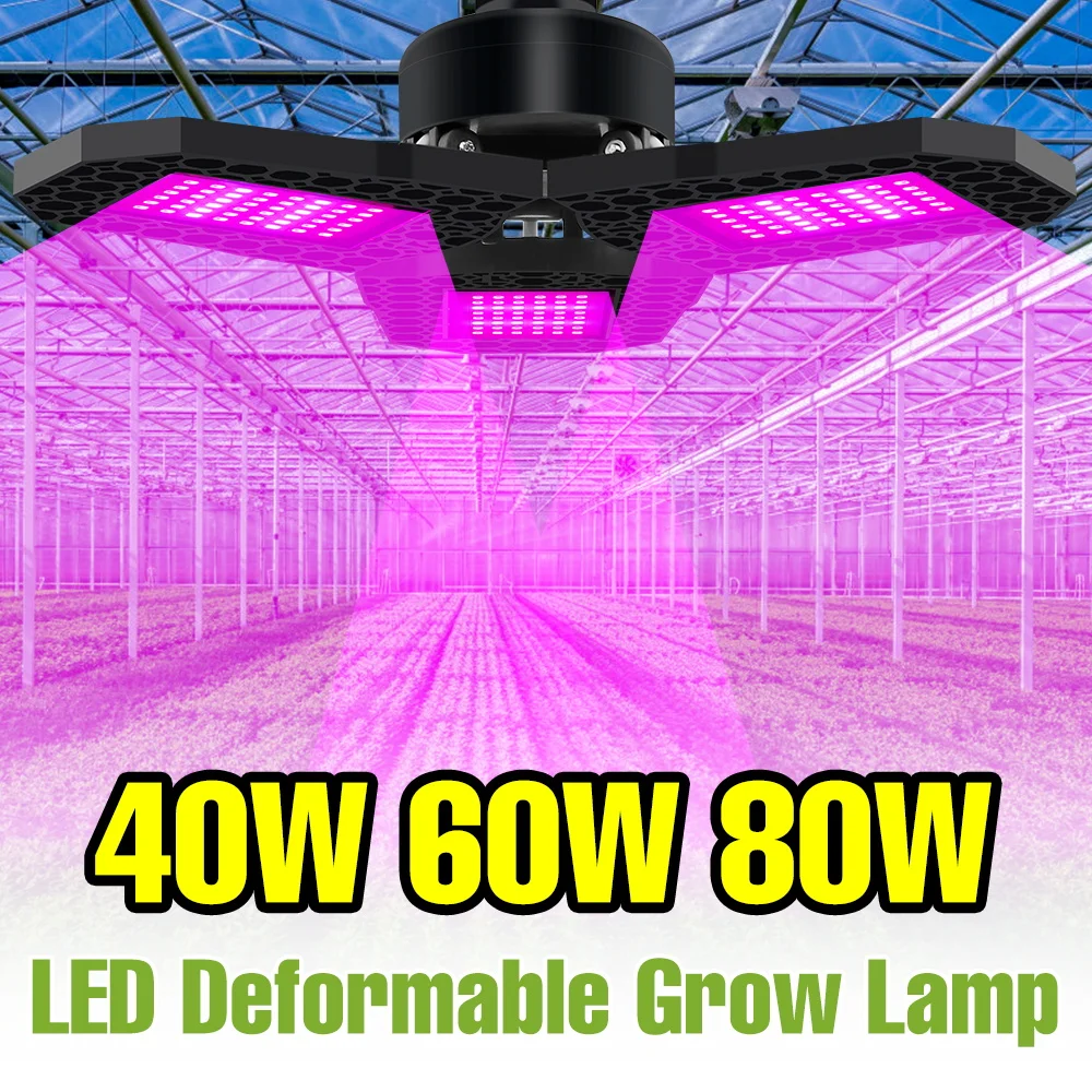 

80W LED Grow Light Bulb Full Spectrum E27 Plants Cultivation Lamp Indoor Flower Seeds Greenhouse Tent Fruit Vegs Fill Lighting