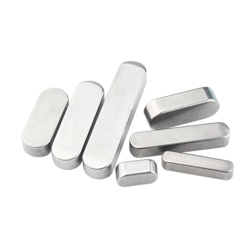 M3 M4 M5 M6 304 Stainless Steel Square Rectangular Keys Round Ends Drive Shaft Parallel Keys A2 Feather Key