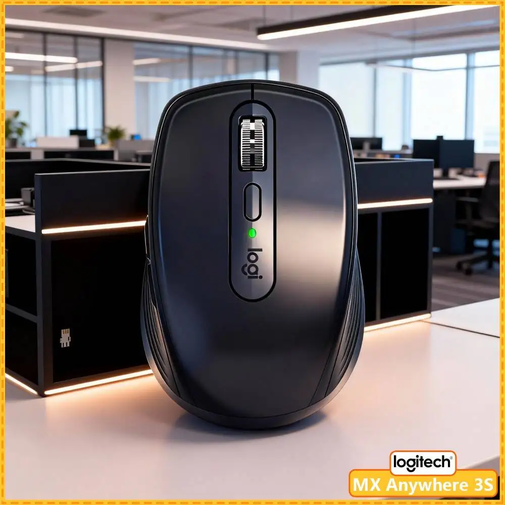 Wireless MX Anywhere 3S - Darkfield 8K DPI, 3-Device Sync, Silent Click, Great for Vape Shop Daily Task & Small Office