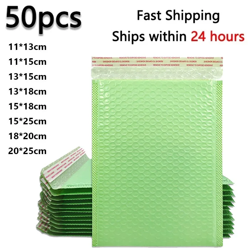 

50pcs/lot Green Pearl Envelope Bag for Bubble Envelope Mailer Office Packaging Padded Envelopes for Self Bag Gift Package