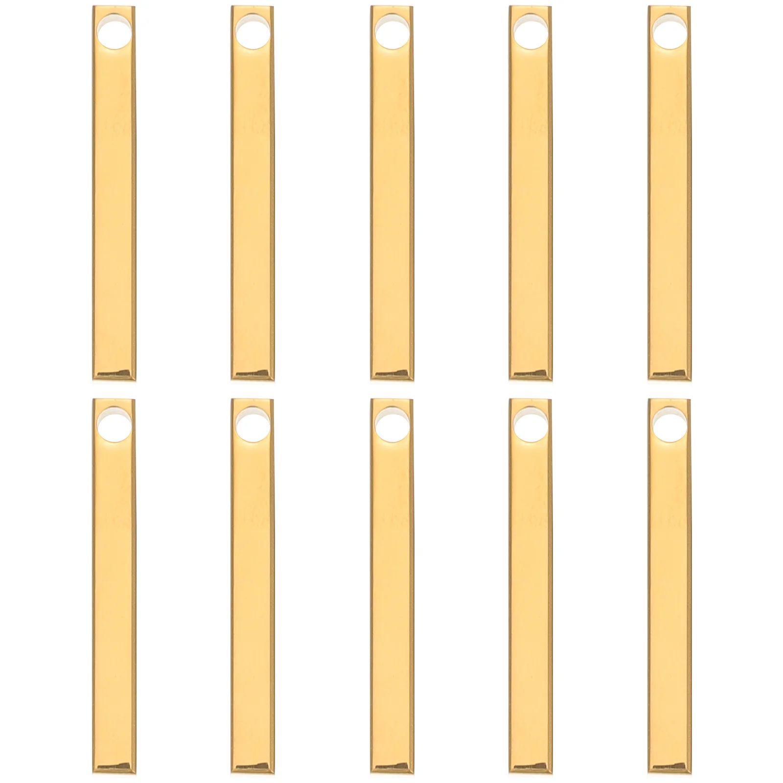 แท่งสลักชื่อสแตนเลส 10 ชิ้น สำหรับทำพวงกุญแจ จี้ ป้ายชื่อ งาน DIY เครื่องประดับ