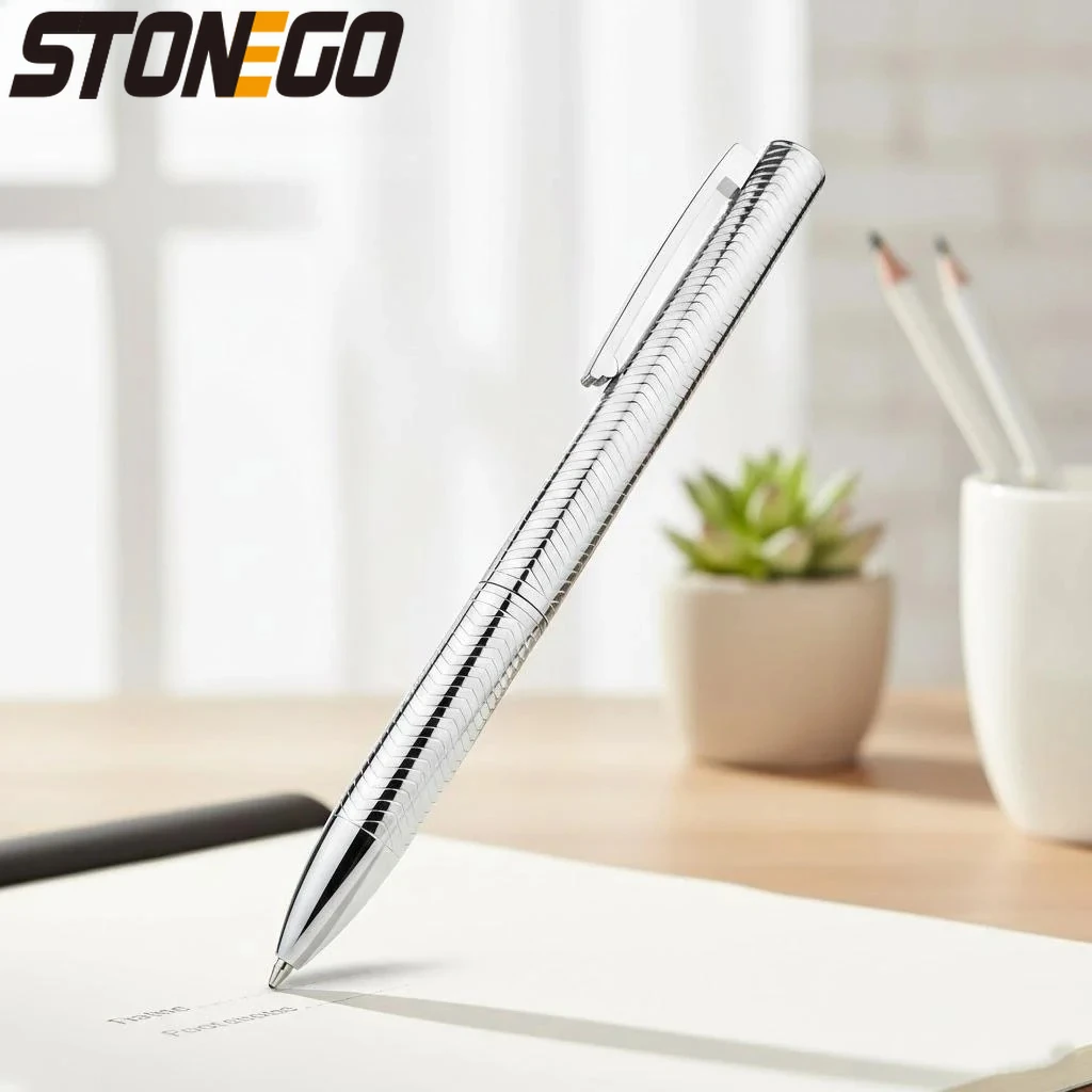 

Fashion Twist Rollerball Pens Capless Metal Chrome Ballpoint Pens Refillable Elegant Signature Pen Gifts