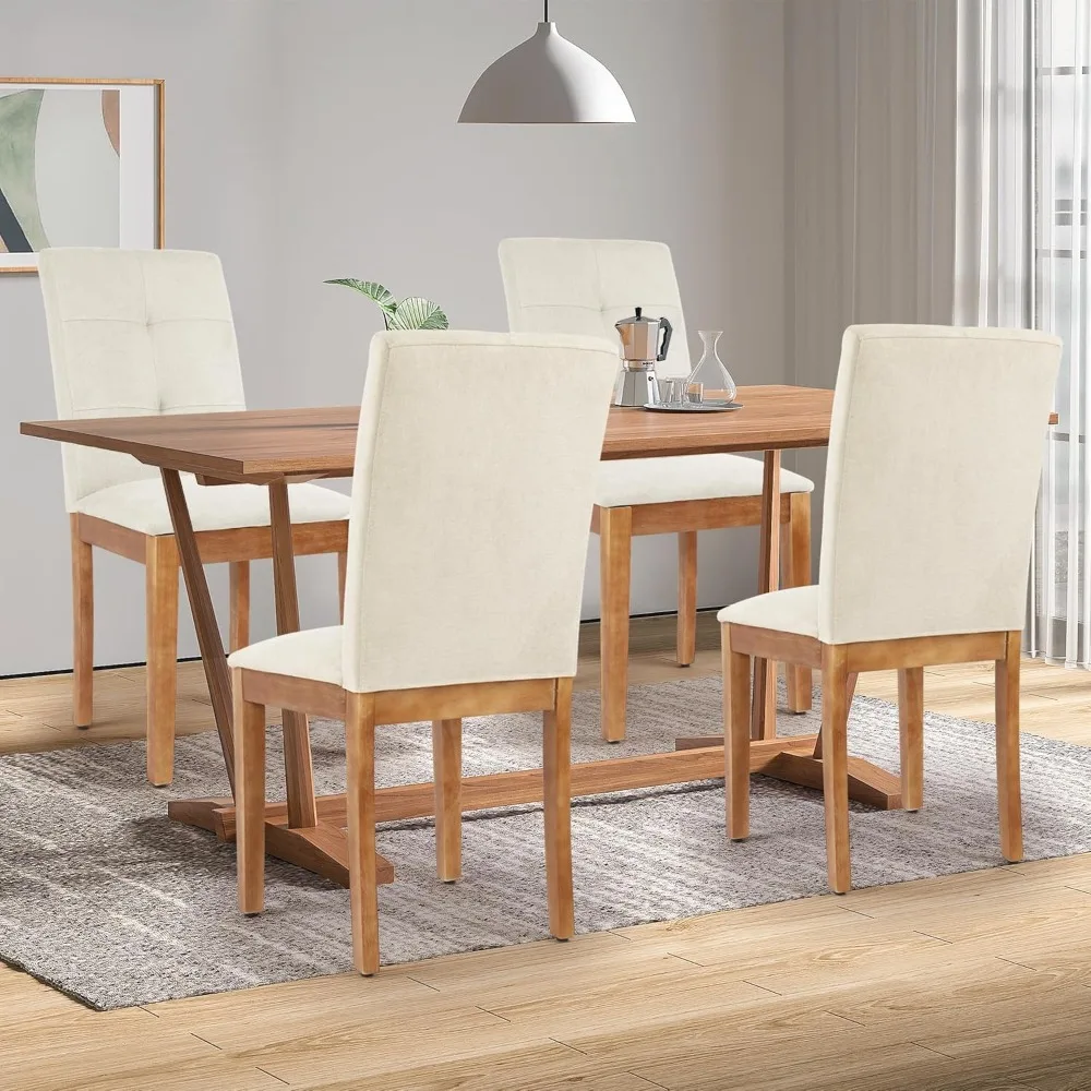 

Dining Chairs, Modern Upholstered Fabric Dining Room Chairs, Armless Kitchen Chairs with Wood Legs and Padded chairs for events