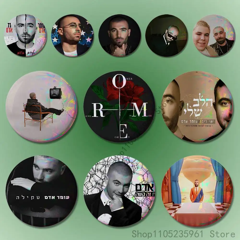 

O-Omer A-Adam 58mm 44mm HD Print Brooch Badges Pretty Derby Round Display Brooches Lapel Pins Custom