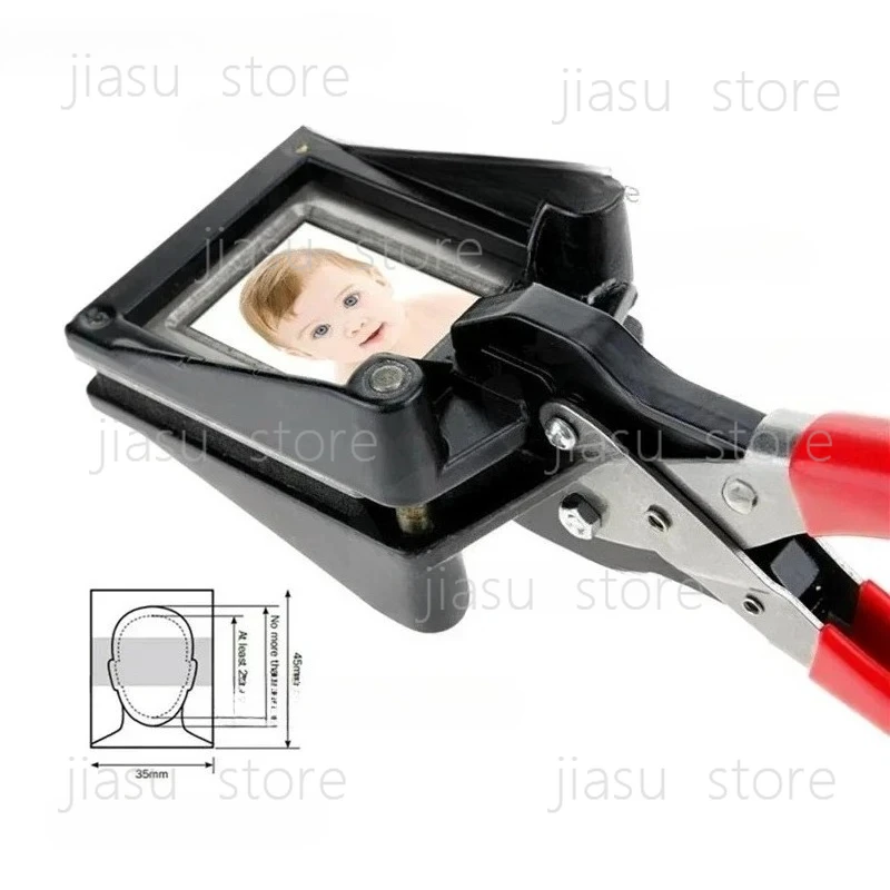 

35x45mm 30x40mm ID Photo Punch Keyring Picture Die Cutter Handheld Photography Passport Plier Cutting Tool