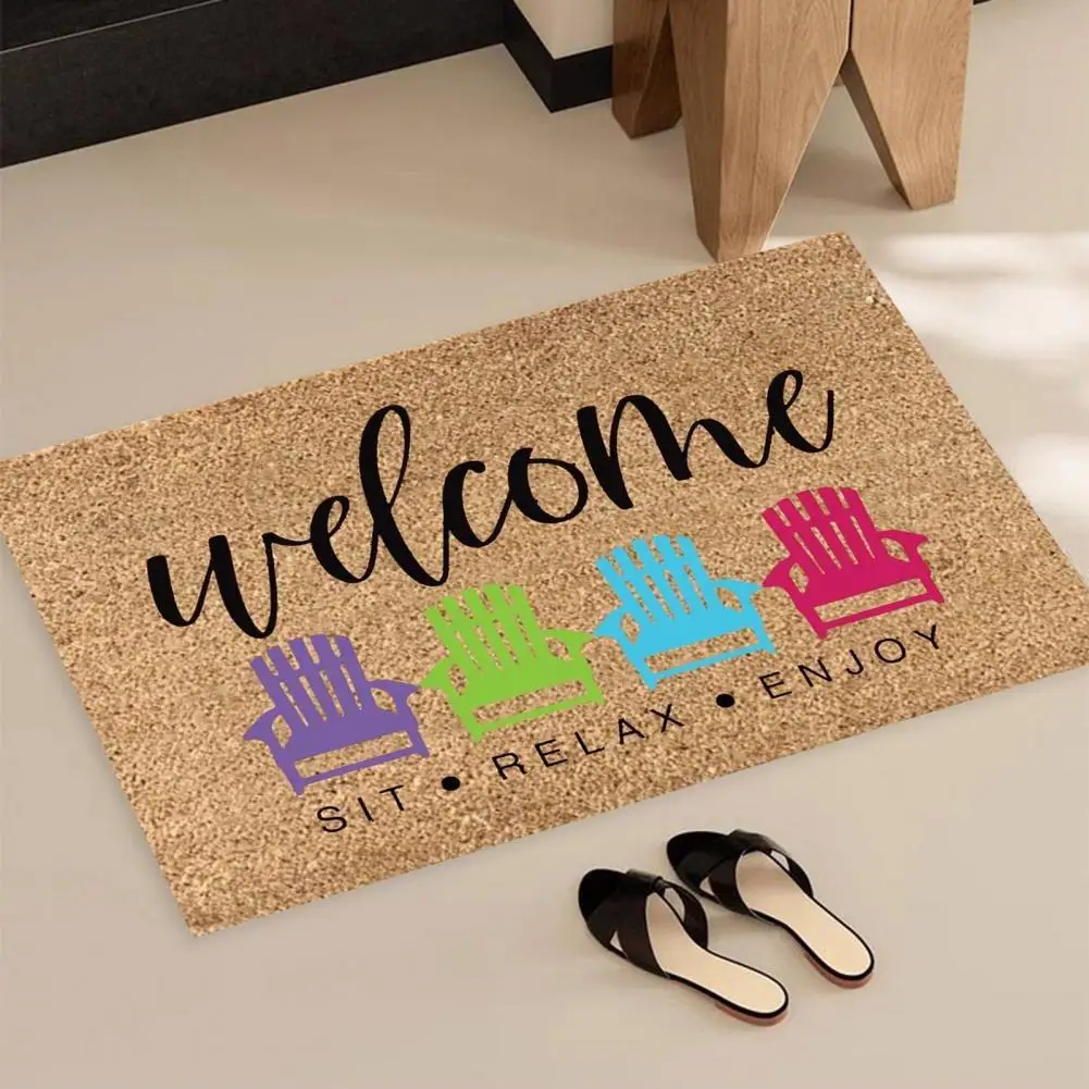 Summer Door Mat Floral Print Decorative Floor Carpet Door Mat Highly Absorbent Wear Resistant Indoor Welcome Mat for Home