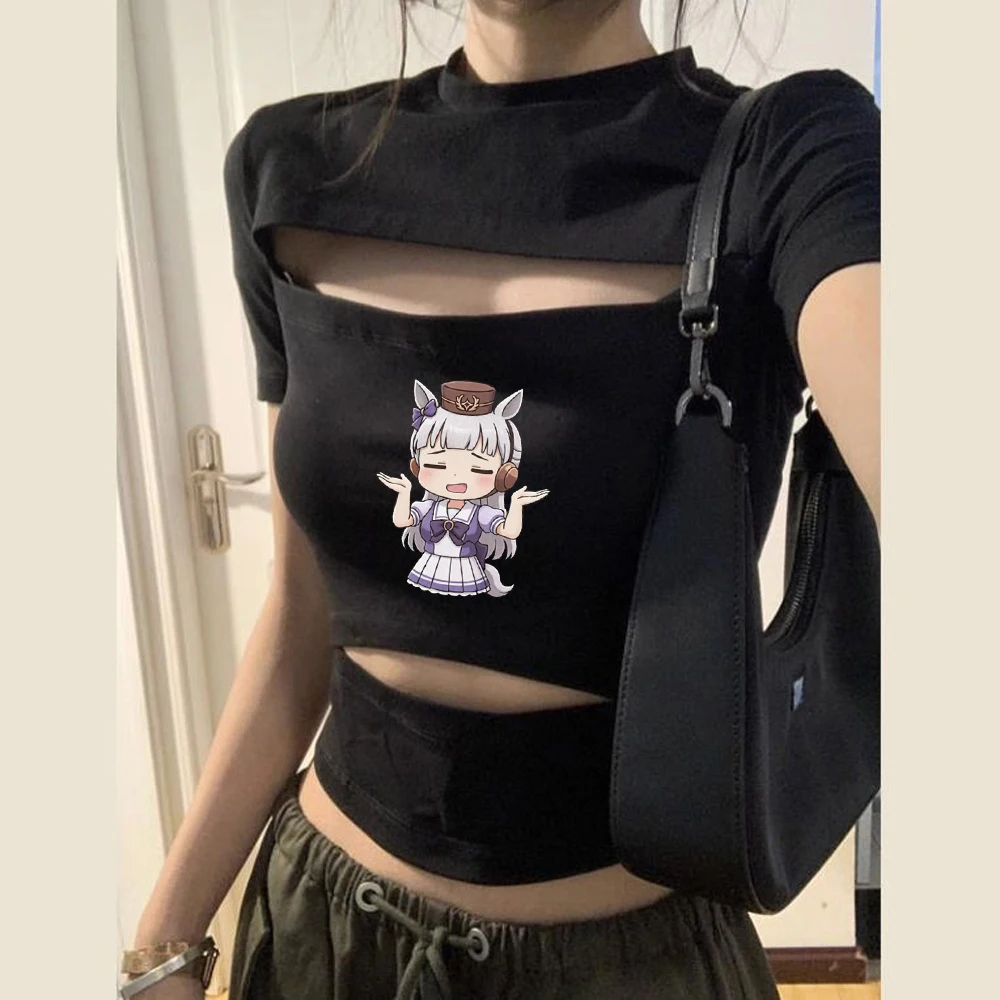 Umamusume Pretty Derby cropped top ladies vintage korean fashion japanese cutecore top tees manga party vintage grunge summer