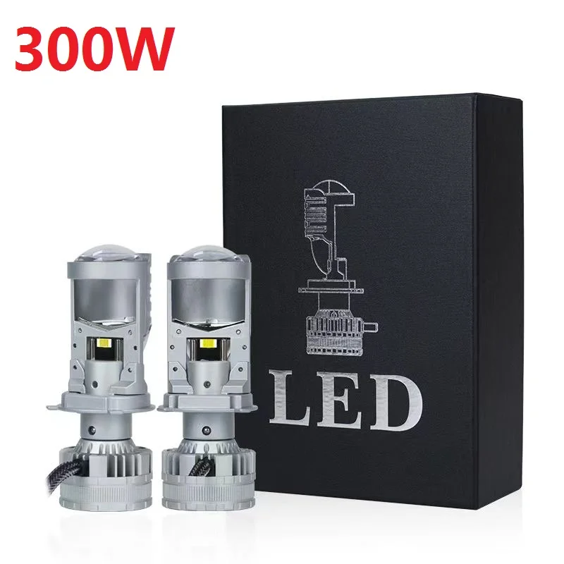 300W Bi LED H4 Headlight  Lens Projector 30000LM Auto Lamp High Low Beam Canbus Bulb For Car Motorcycle LHD T8pro