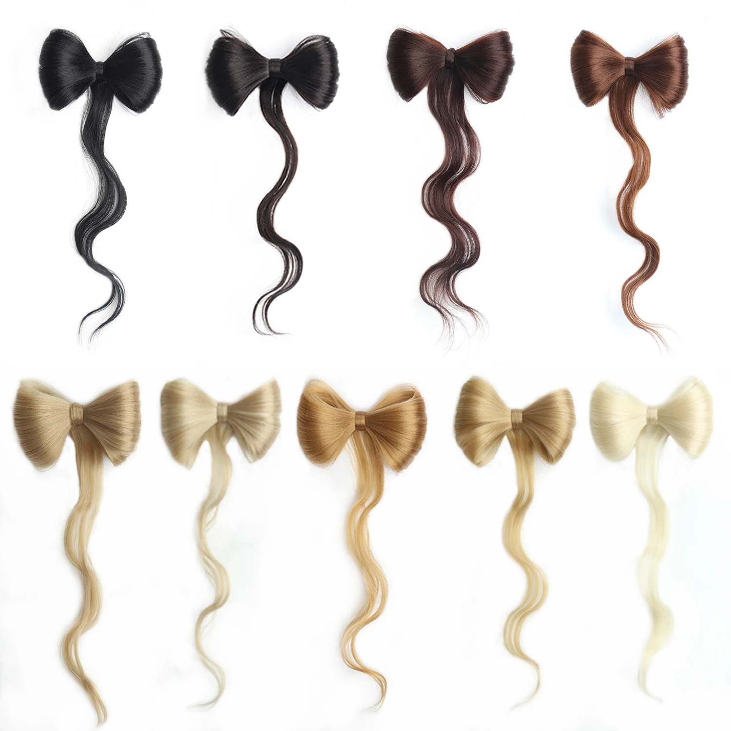 Synthetic Clamp Type Bowknot Hair Bun Black Brown Clamp Type Ponytail Hair Extensions Elegant And Natural Hair Accessories