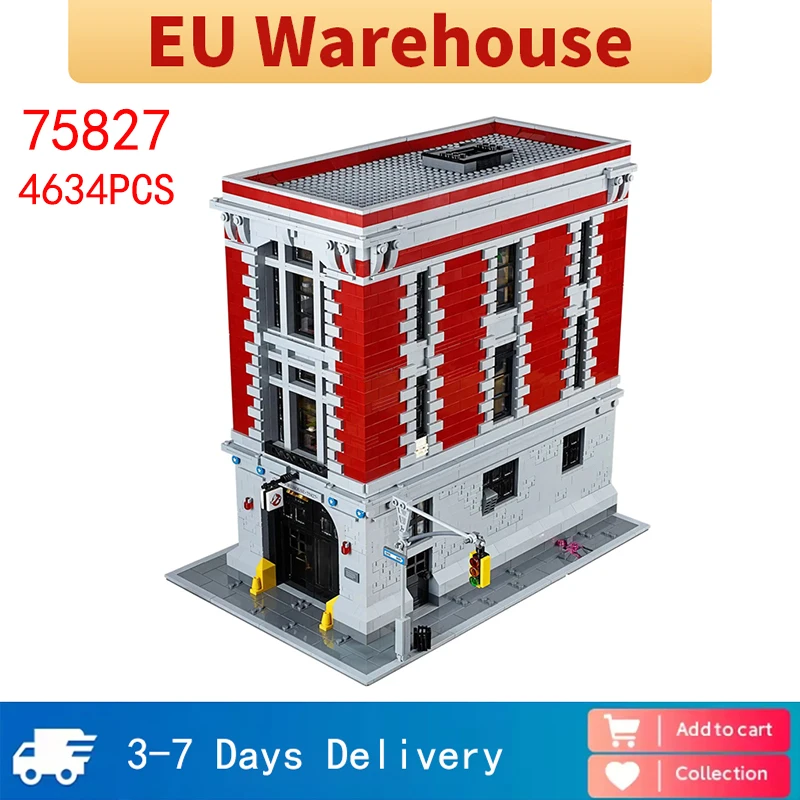 Blocs de construction de quartier général de pompiers Ghostbusters, 4634 pièces, briques à monter soi-même, jouet pour adultes, cadeau d'anniversaire Compatible avec l'ensemble 75827