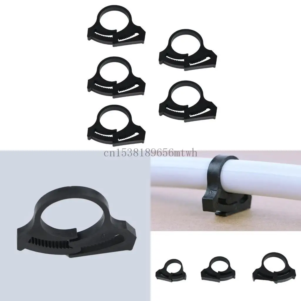 

5 Pack Garden Water Pipe Clamps Adjustable Hose Clips Drip Irrigation Tubing Holders for Stable Watering Solution B03D