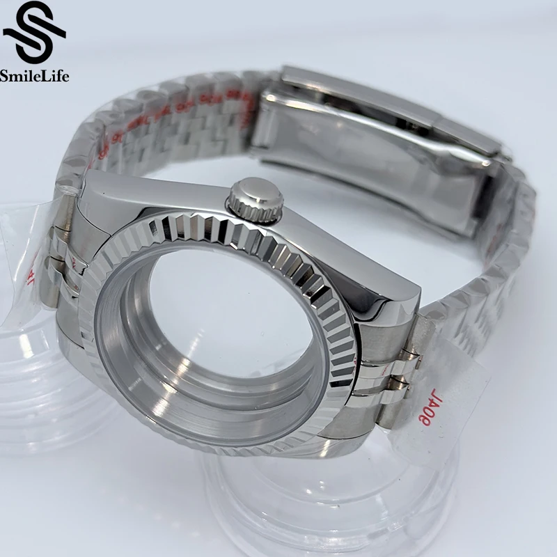 SmileLife 36mm/39mm NH35 Watch Case For Watch Accessories 904L Stainless Steel Fit NH35 NH36 Movement 28.5mm Dial Jubilee Band