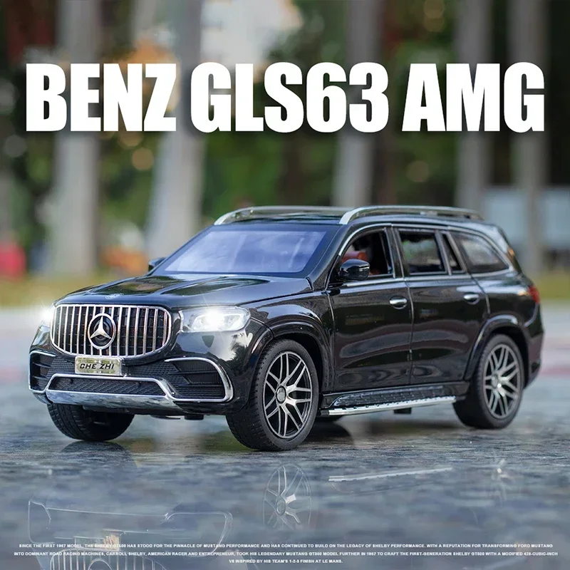 1:24 Mercedes-Benz GLS63 AMG SUV Alloy Model Car Diecast Metal Car Simulation Sound & Light Toys For Children Kids Gifts A395